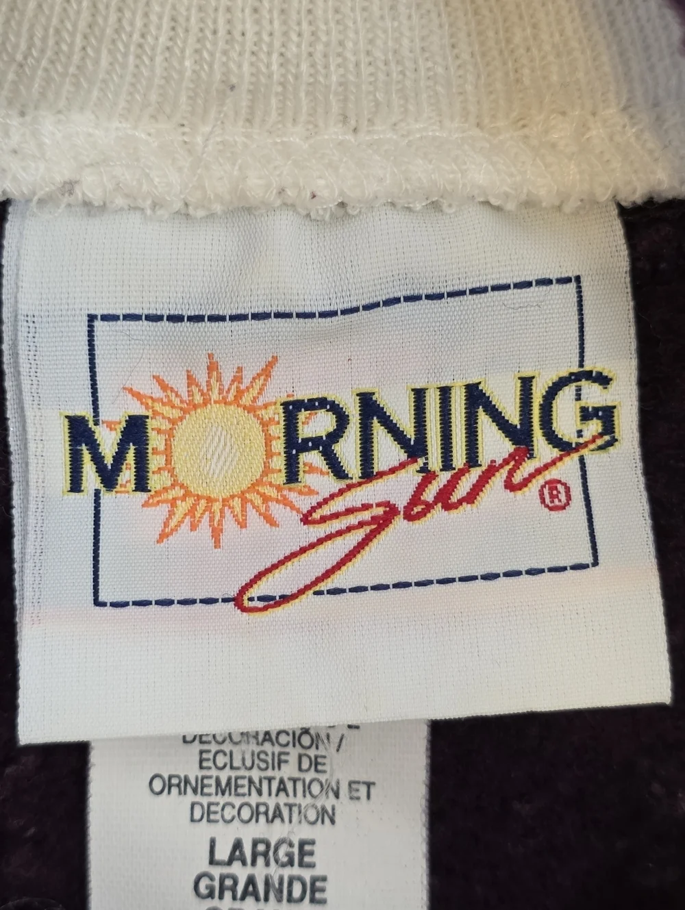 Vintage Morning Sun Floral Sweatshirt Purple Cottagecore Large